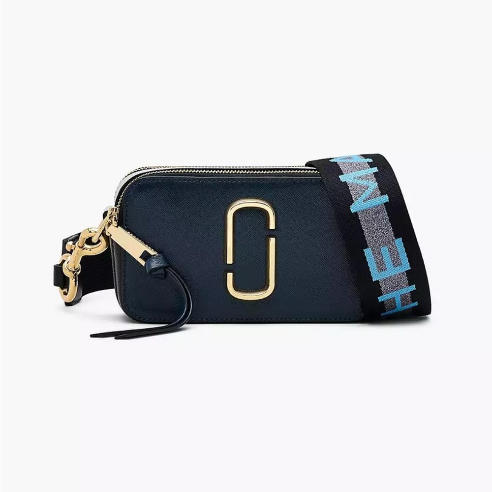 Marc Jacobs Navy Crossbody Bag with Blue Strap